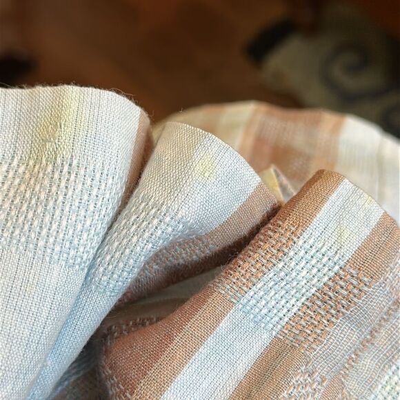 Vintage 80s Gregge Sport Light Blue & Tan Plaid Pleated Full Midi Skirt - Picture 9 of 9